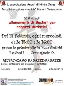 locandina basket per autistici
