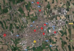 La mappa di dove verranno installate le colonnine di ricarica per auto elettriche a Carmagnola