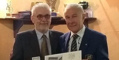 Antonio Becchis con Osvaldo Giraudi società Filarmonica di Carmagnola