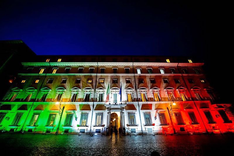 Nuovo DPCM novembre Covid Giuseppe Conte Palazzo Chigi tricolore
