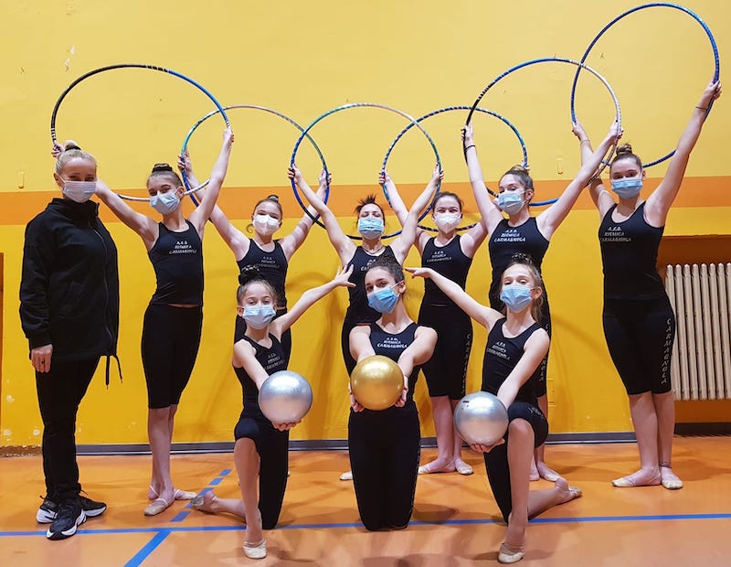 Le agoniste Asd Ritmica Carmagnola si allenano in sicurezza