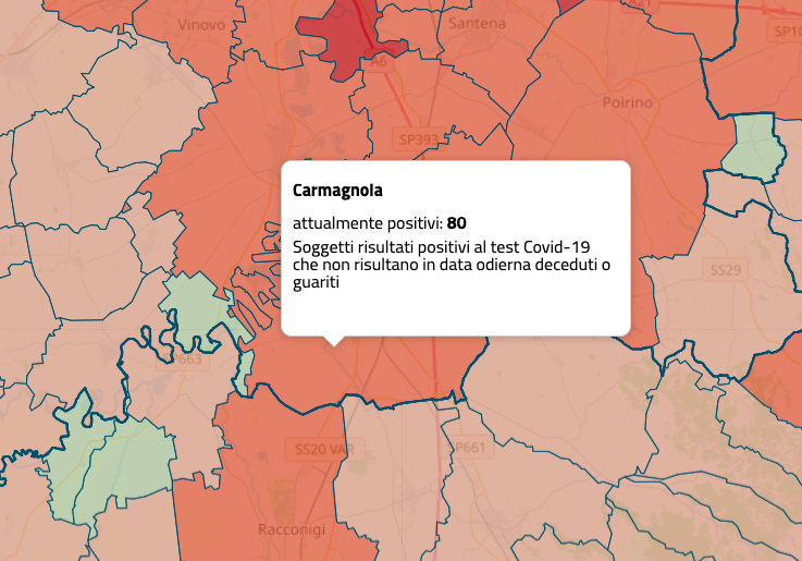 Contagi Covid, tornano a crescere i positivi a Carmagnola (+29%)