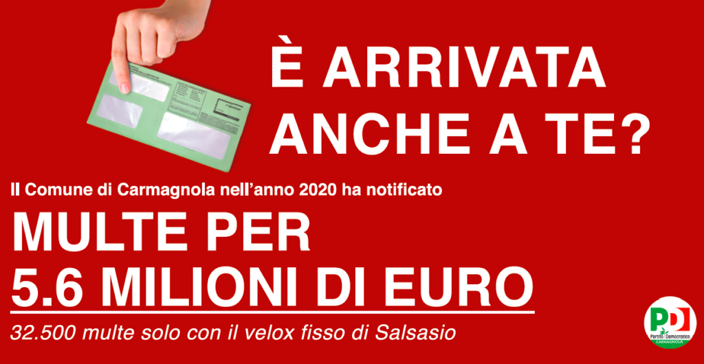 autovelox a Carmagnola manifesto Pd
