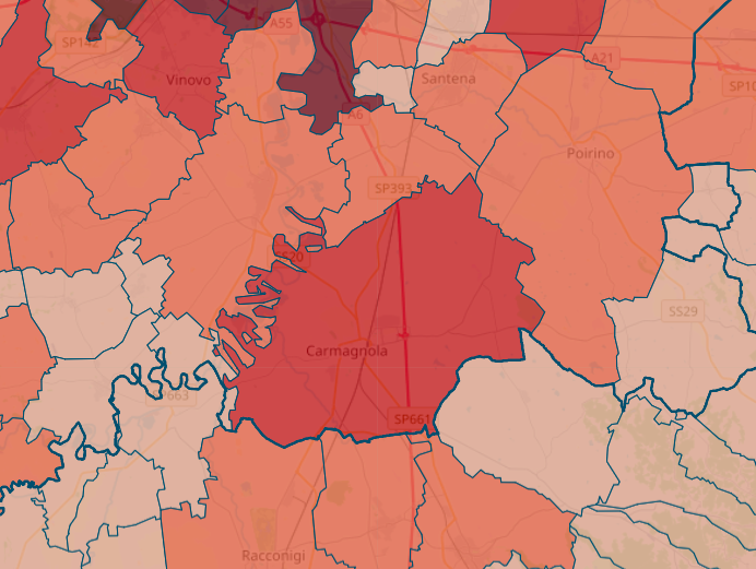 Contagi Covid +32% nel Carmagnolese, si avvicina la zona rossa