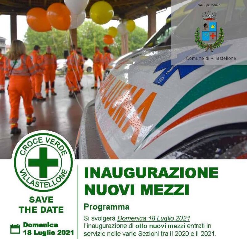 La Croce Verde di Villastellone inaugura otto nuovi mezzi