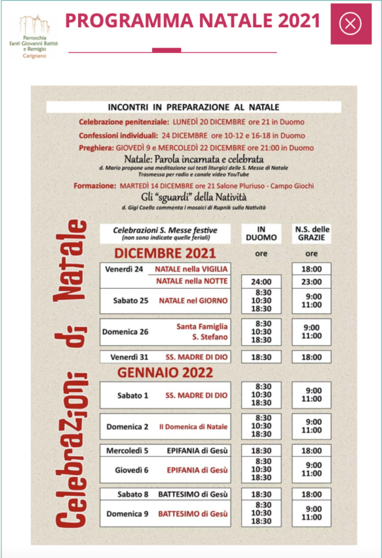 parrocchia carignano natale