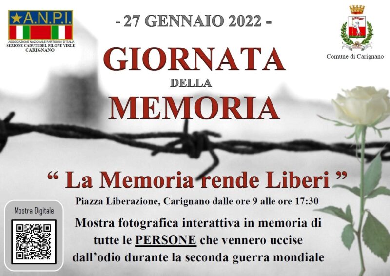 Anpi Carignano organizza una mostra per la Giornata della Memoria