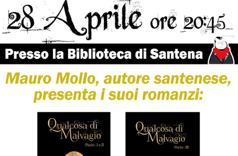Santena, giovedì 28 aprile un incontro con lo scrittore Mollo