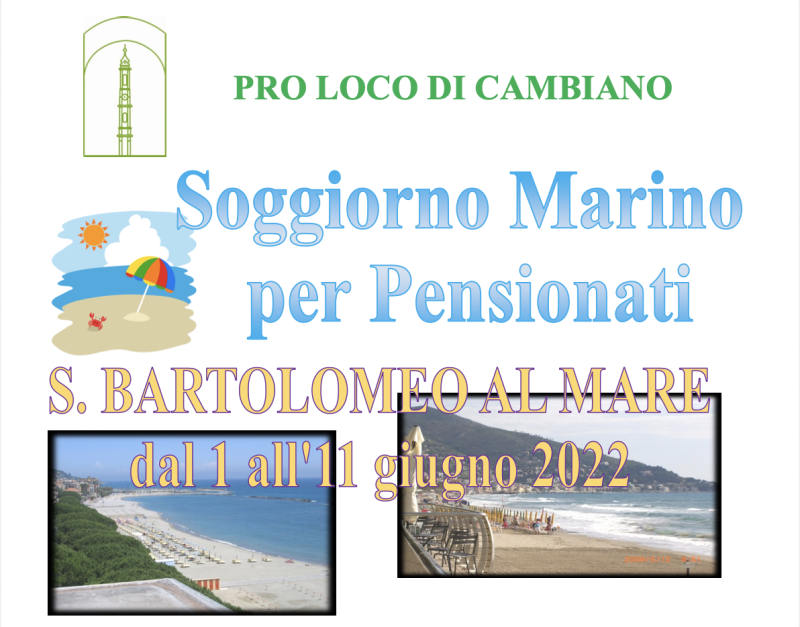 Cambiano, la Pro Loco organizza un soggiorno marittimo per i pensionati