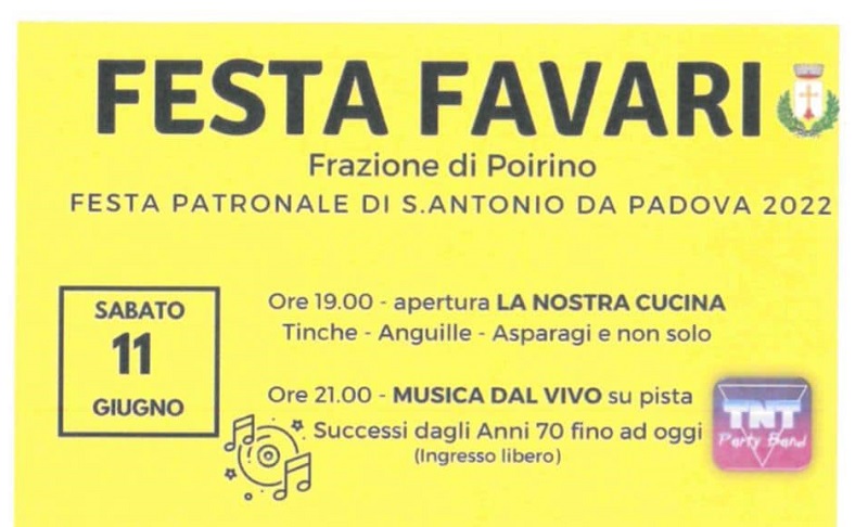 Poirino festa patronale Favari