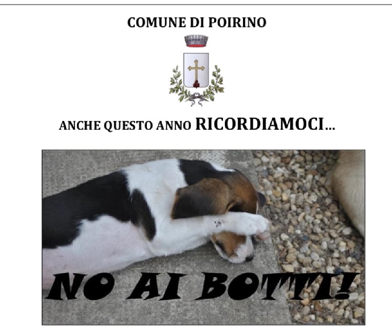 A Poirino vietati botti, petardi e fuochi d'artificio