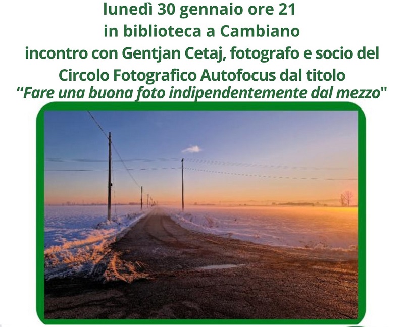 A Cambiano una serata con il Circolo Fotografico Autofocus