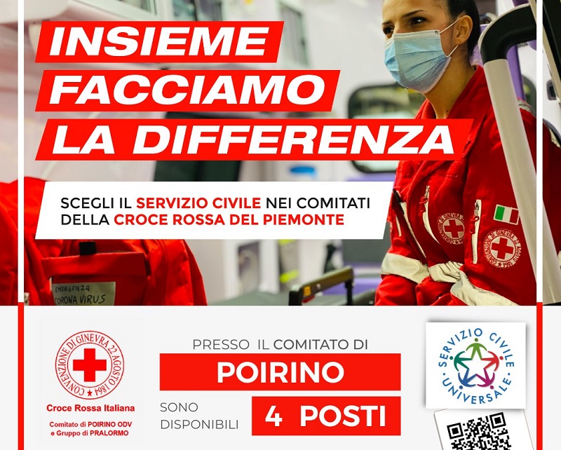 Quattro posti per il Servizio Civile alla Croce Rossa di Poirino