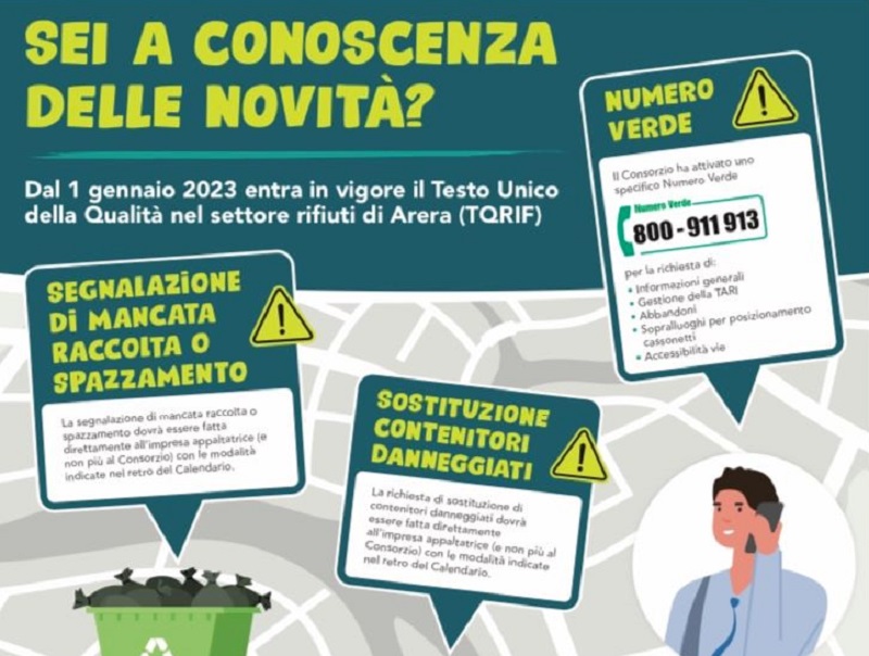 Cambiano, calendario e alcune novità nel servizio di raccolta rifiuti