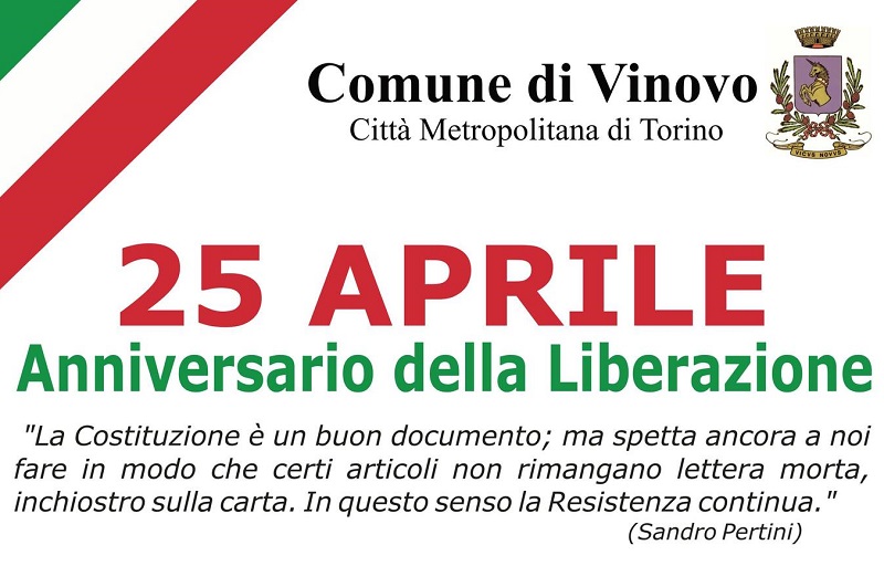 Vinovo: il programma degli appuntamenti per la Festa della Liberazione