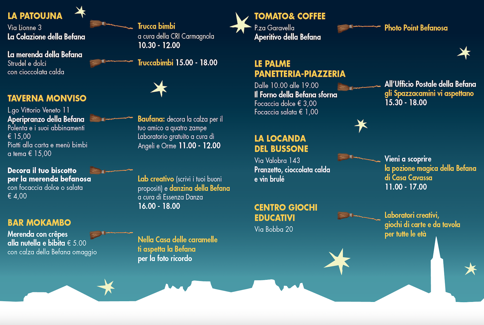 befana carmagnola 6 gennaio programma