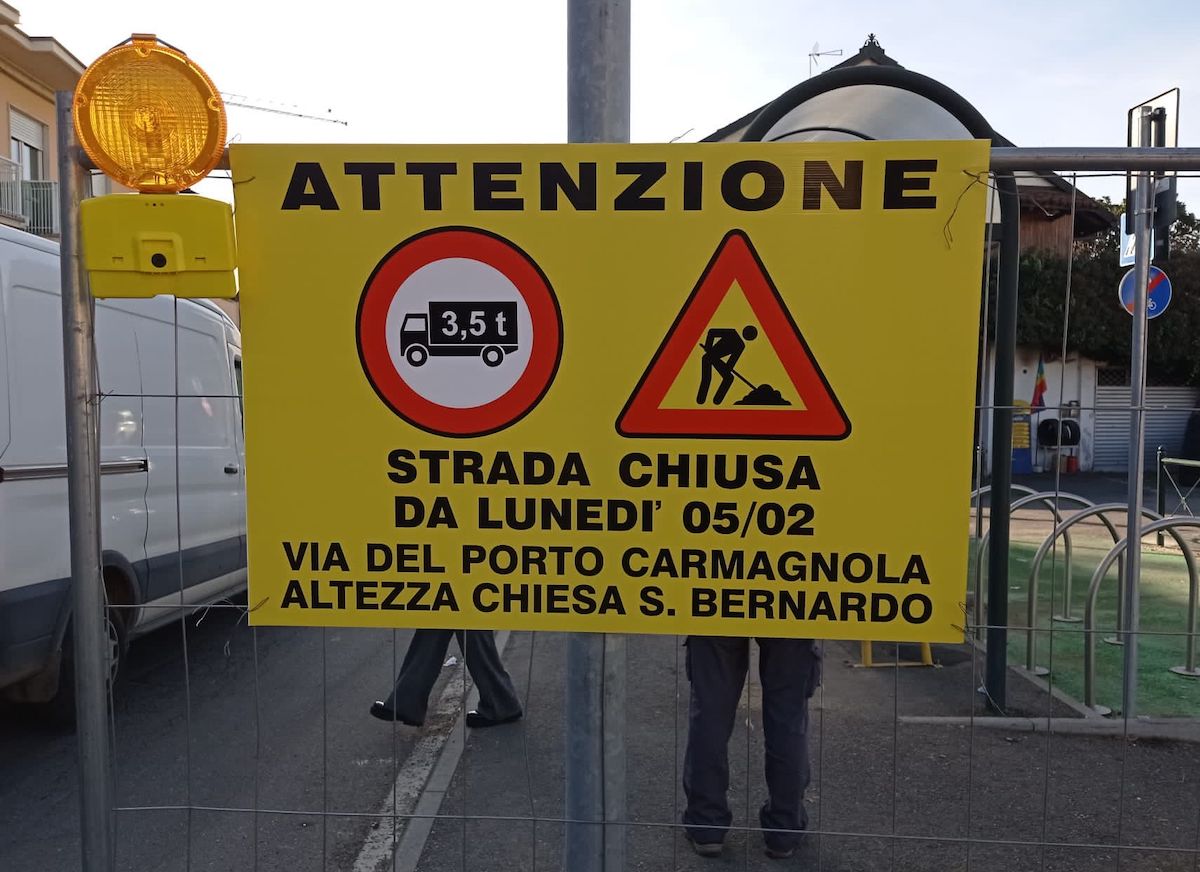 lavori via del porto carmagnola
