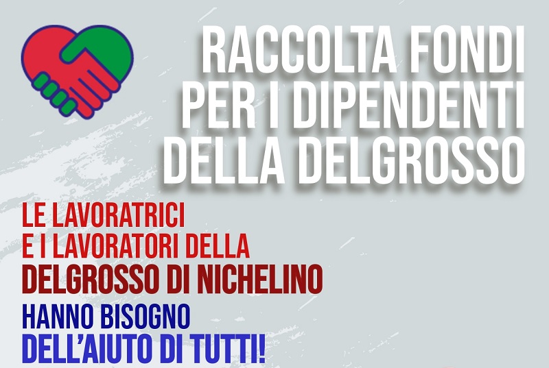 Attivata una raccolta fondi per i dipendenti della Delgrosso di Nichelino