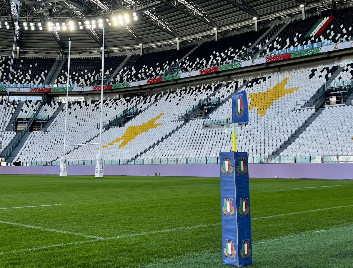 Tutto pronto allo Stadium di Torino per il big match di rugby tra Italia e All Blacks