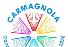 Logo candidatura di Carmagnola a Capitale italiana del Libro 2026
