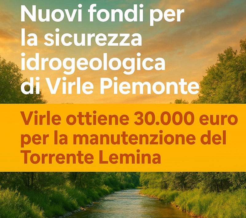 Fondi al Comune di Virle per la sicurezza dei corsi d’acqua