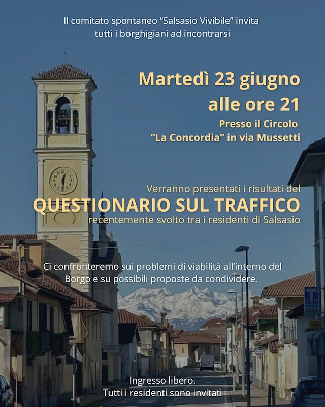 traffico a salsasio di carmagnola